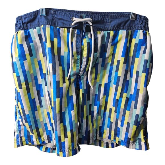 Cole Mens XL Multicolor Striped Swim Shorts With Drawstring & (Back Pocket zippe - Picture 1 of 6